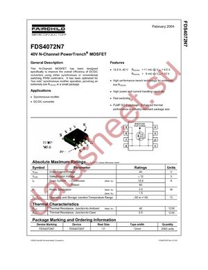 FDS4072N7 datasheet  